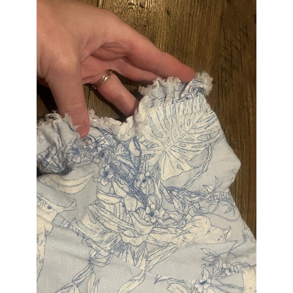 Tommy Bahama Short-sleeve Linen Shift Dress with A Tropical Print-Size M - Picture 7 of 10